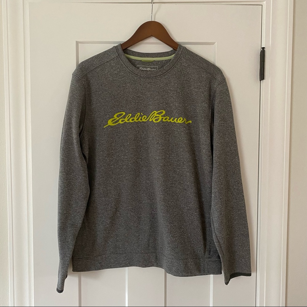 Eddie Bauer Men's Crew Neck Logo Sweatshirt - Gray